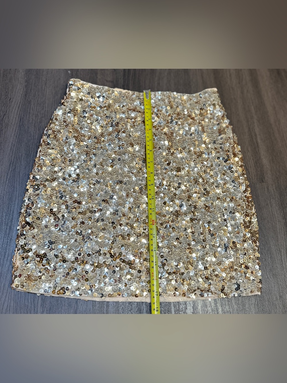 Gold Sequin Mini Skirt Festival Resort Vacation Beach Club Party Glam M - Picture 5 of 9